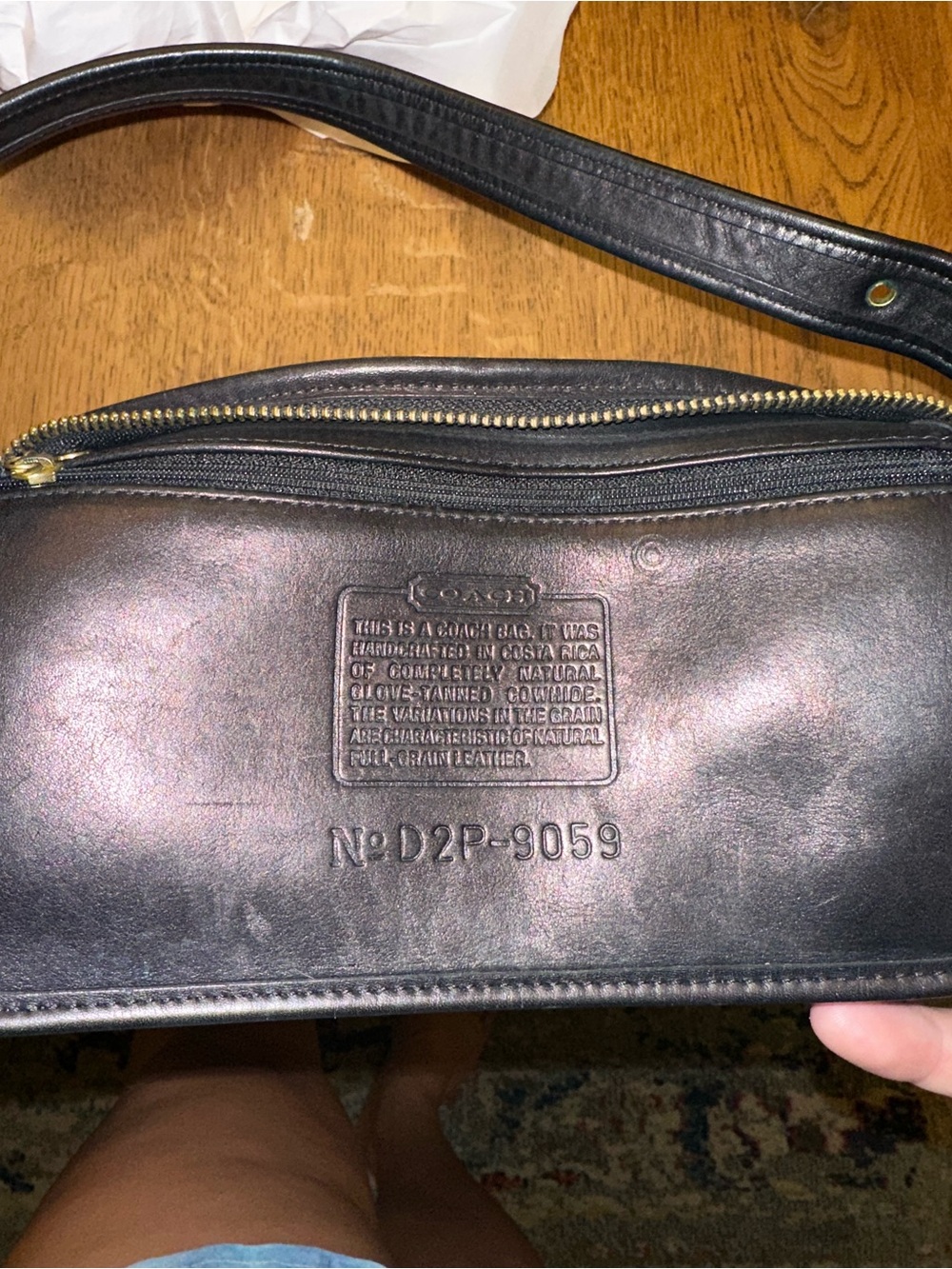 Vintage Coach Classic Black Leather Shoulder Bag - Picture 6 of 8